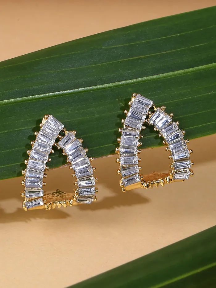 Earrings Yellow Chimes Yellow Chimes Earrings for Women and Girls Studs for Girls Gold Toned Crystal Studded Stud Earrings Birthday Gift for girls and women Anniversary Gift for Wife