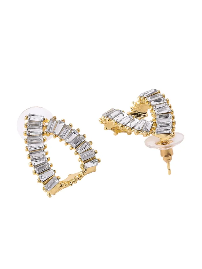 Earrings Yellow Chimes Yellow Chimes Earrings for Women and Girls Studs for Girls Gold Toned Crystal Studded Stud Earrings Birthday Gift for girls and women Anniversary Gift for Wife