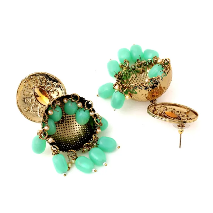 Earrings Yellow Chimes Yellow Chimes Earrings for Women and Girls Traditional Kundan Studded Jhumka Gold Plated Kundan Stone Jhumki Earrings Birthday Gift for girls and women Anniversary Gift for Wife