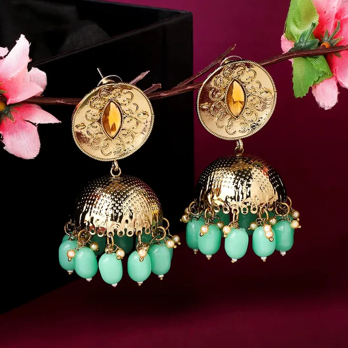 Earrings Yellow Chimes Yellow Chimes Earrings for Women and Girls Traditional Kundan Studded Jhumka Gold Plated Kundan Stone Jhumki Earrings Birthday Gift for girls and women Anniversary Gift for Wife