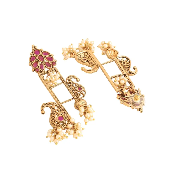 Earrings Yellow Chimes Yellow Chimes Earrings For Women Girls I Traditional Dangler Earrings Oxidised Gold Plated Long Danglers I Birthday Gift For Girls and Women Anniversary Gift for Wife