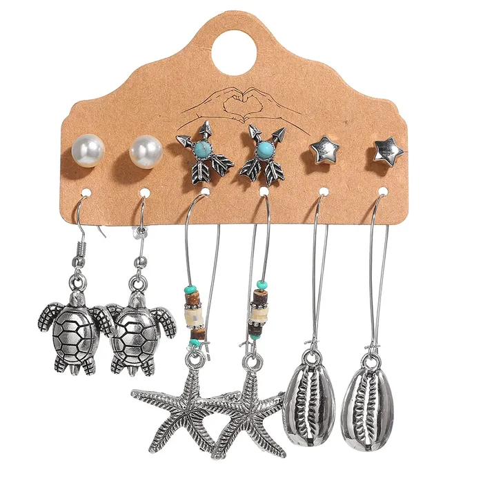 Earrings Yellow Chimes Yellow Chimes Earrings Set for Women Combo of 6 Pairs Oxidised Earrings Ethnic Tear Drop Multicolor Stud and Drop Earrings for Women and Girls