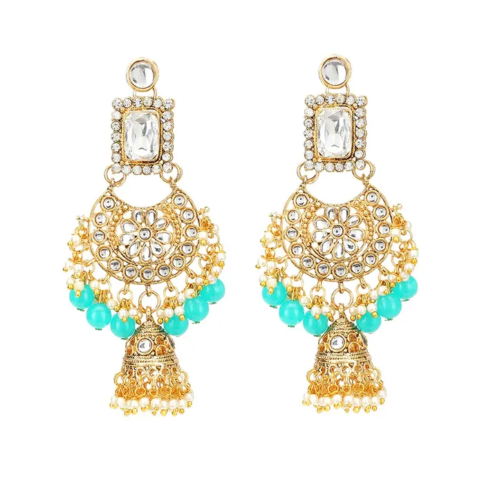 Earrings Yellow Chimes Yellow Chimes Ethnic Gold Plated Kundan Studded Meenakari Pearl Beads Chandbali Jhumka Earrings for Women and Girls Earrings Yellow Chimes Yellow Chimes Ethnic Gold Plated Kundan Studded Meenakari Pearl Beads Chandbali Jhumka Earrings for Women and Girls