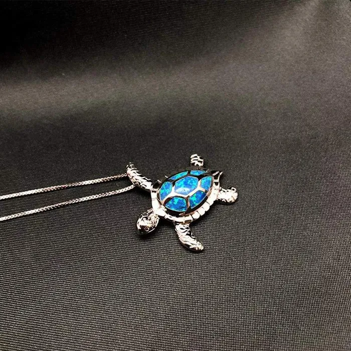 Earrings Yellow Chimes Yellow Chimes Exquisite Lovely Good Luck Turtle Blue Opal Charm Tortoise Silver Plated Pandant Necklace For Women And Girls