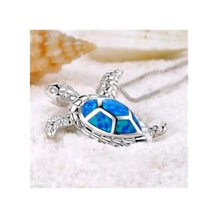 Earrings Yellow Chimes Yellow Chimes Exquisite Lovely Good Luck Turtle Blue Opal Charm Tortoise Silver Plated Pandant Necklace For Women And Girls