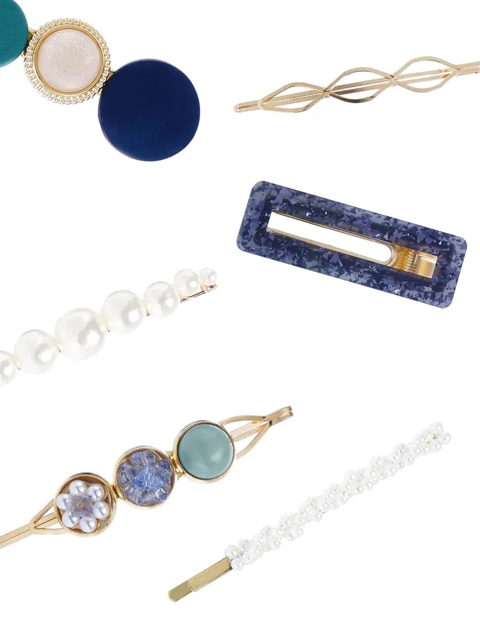 Earrings Yellow Chimes Yellow Chimes Hair Clips for Women 6 Pcs Hairclips for Girls Acrylic Resin Pearl Bobby Pins Fashion Hair Pins Hair Accessories for Women and Girls