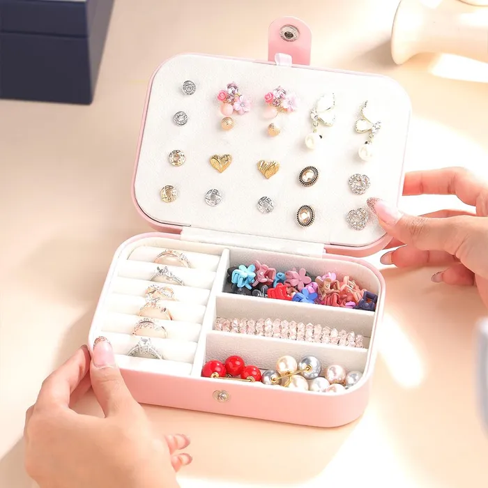 Earrings Yellow Chimes Yellow Chimes Jewellery Organisers Storage Box Wedding Birthday Gift Box for Women Jewelry Box with Bangles Earrings Organisers Portable 2 Layers Jewelry Organizer Box