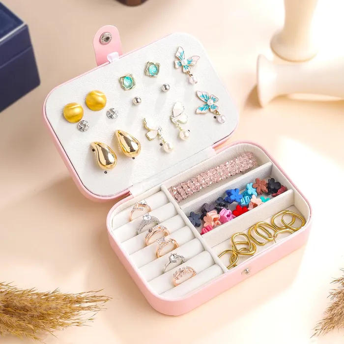 Earrings Yellow Chimes Yellow Chimes Jewellery Organisers Storage Box Wedding Birthday Gift Box for Women Jewelry Box with Bangles Earrings Organisers Portable 2 Layers Jewelry Organizer Box
