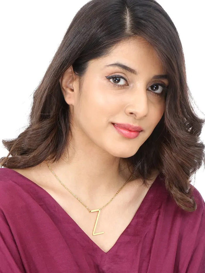 Earrings Yellow Chimes Yellow Chimes Latest Fashion Stainless Steel Gold Plated Initial Pendant with Alphabet Z for Women and Girls Medium YCFJPDALPHBTZGL