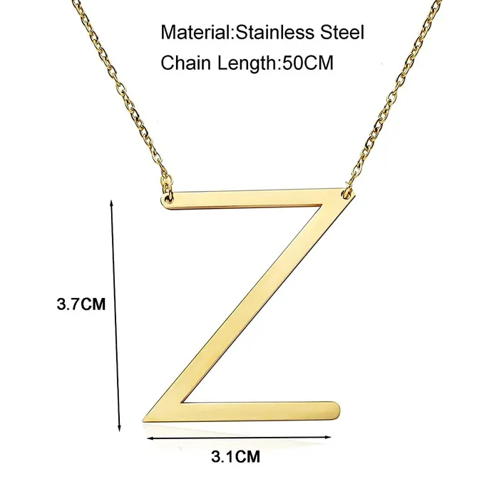 Earrings Yellow Chimes Yellow Chimes Latest Fashion Stainless Steel Gold Plated Initial Pendant with Alphabet Z for Women and Girls Medium YCFJPDALPHBTZGL