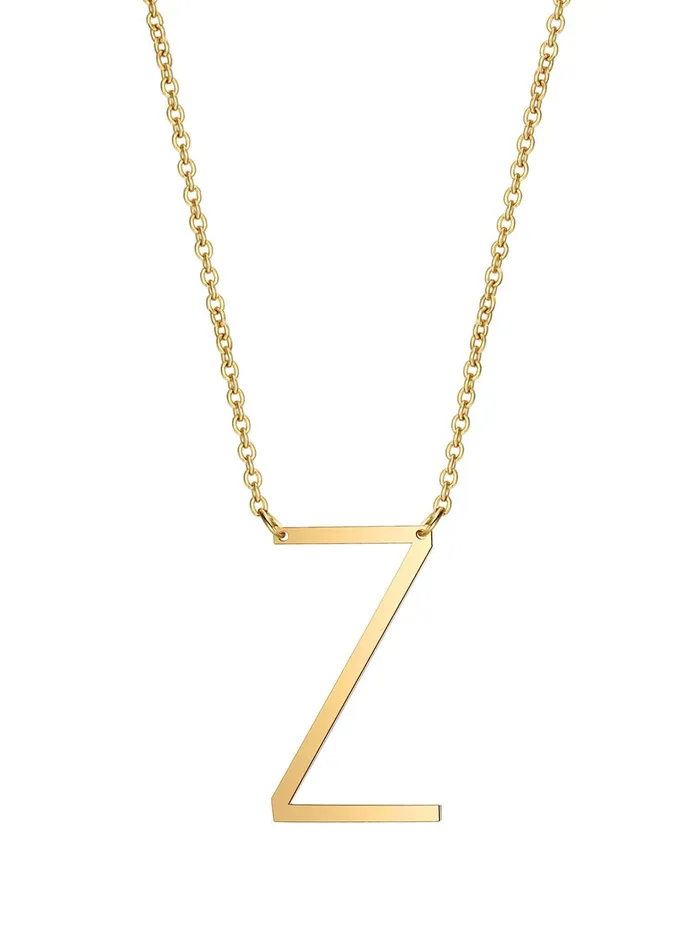 Earrings Yellow Chimes Yellow Chimes Latest Fashion Stainless Steel Gold Plated Initial Pendant with Alphabet Z for Women and Girls Medium YCFJPDALPHBTZGL