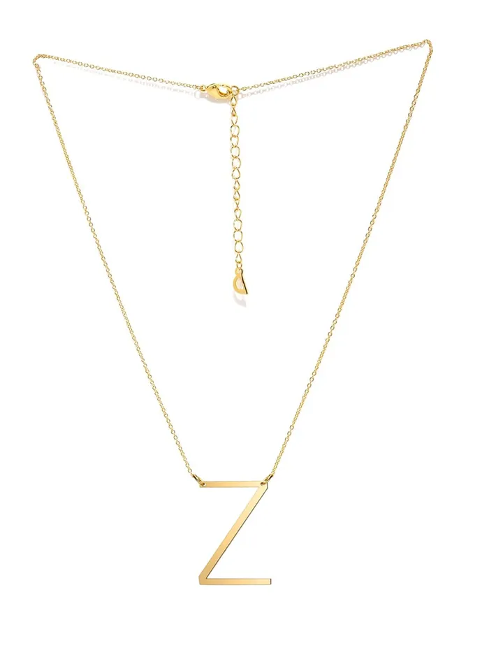 Earrings Yellow Chimes Yellow Chimes Latest Fashion Stainless Steel Gold Plated Initial Pendant with Alphabet Z for Women and Girls Medium YCFJPDALPHBTZGL