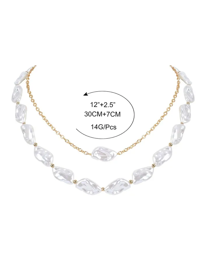 Earrings Yellow Chimes Yellow Chimes Necklace for Women and Girls Pearl Necklace for Women Gold Plated Multilayered Pearl Choker Necklace for Girls Birthday Gift for girls and women Anniversary Gift for Wife