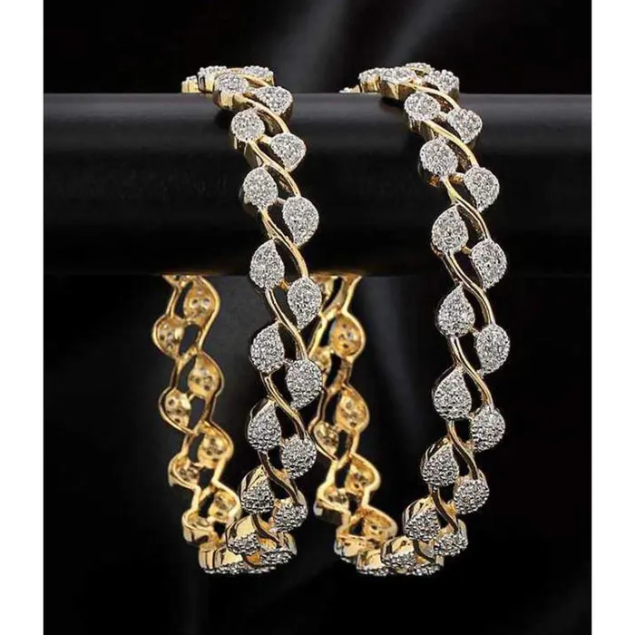 Earrings Yellow Chimes Yellow Chimes Pair of 2 Pcs Exclusive Bestselling Floral American AAA Crystal Traditional Bangles for Women