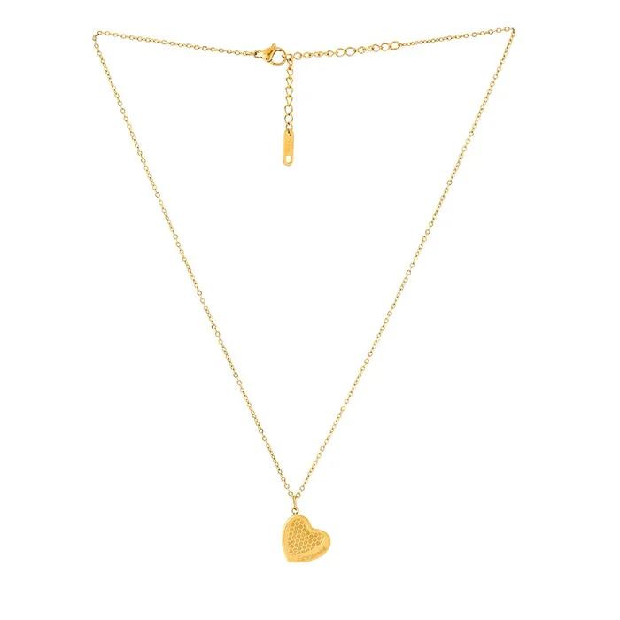 Earrings Yellow Chimes Yellow Chimes Pendant for Women and Girls Fashion Gold Pendant Necklace for Women Stainless Steel Gold Plated Heart Shaped Pendants Chain Birthday Gift for Girls and Women