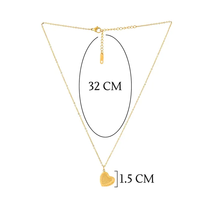 Earrings Yellow Chimes Yellow Chimes Pendant for Women and Girls Fashion Gold Pendant Necklace for Women Stainless Steel Gold Plated Heart Shaped Pendants Chain Birthday Gift for Girls and Women