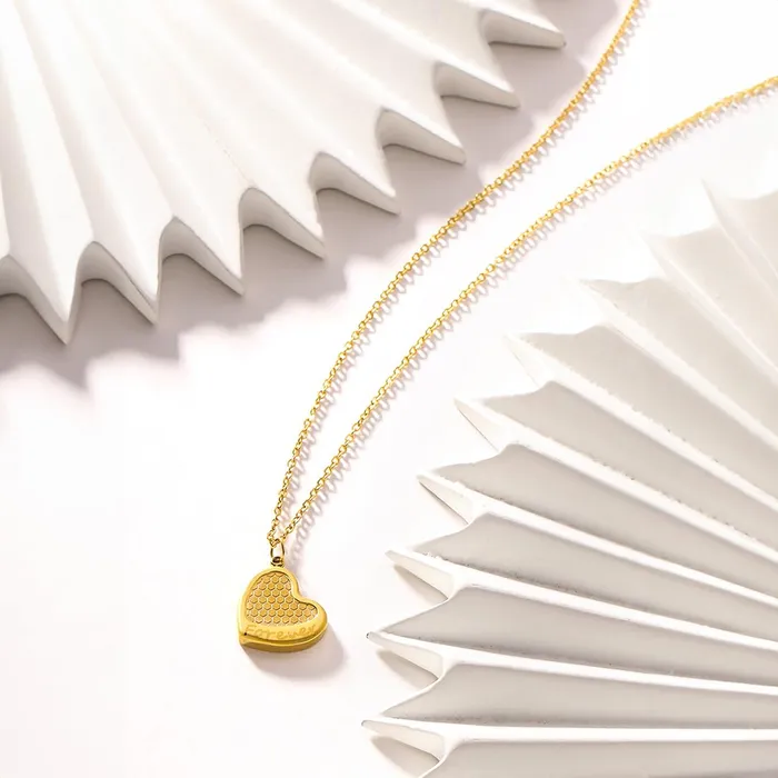 Earrings Yellow Chimes Yellow Chimes Pendant for Women and Girls Fashion Gold Pendant Necklace for Women Stainless Steel Gold Plated Heart Shaped Pendants Chain Birthday Gift for Girls and Women