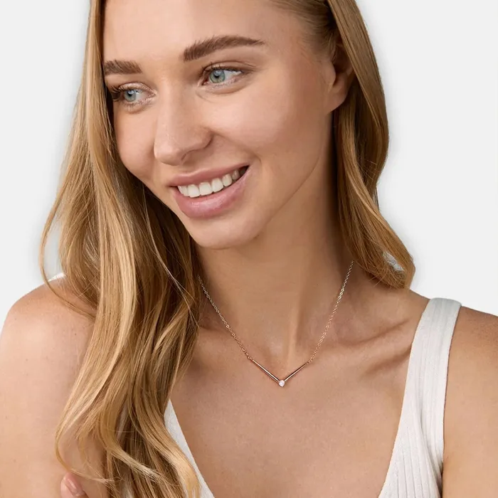 Earrings Yellow Chimes Yellow Chimes Pendant for Women and Girls Rose Gold Pendant Necklace for Women Bar Designed Crystal Studded Pendnat Birthday Gift for girls and women Anniversary Gift for Wife