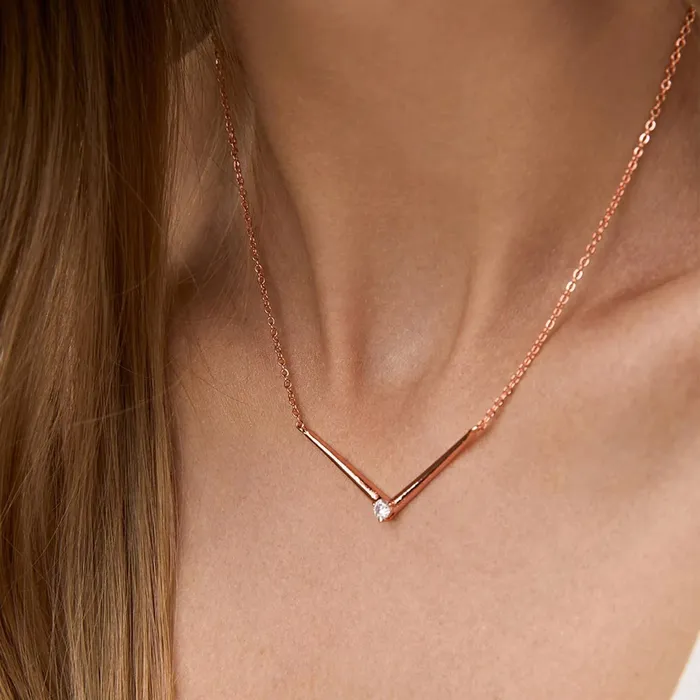 Earrings Yellow Chimes Yellow Chimes Pendant for Women and Girls Rose Gold Pendant Necklace for Women Bar Designed Crystal Studded Pendnat Birthday Gift for girls and women Anniversary Gift for Wife