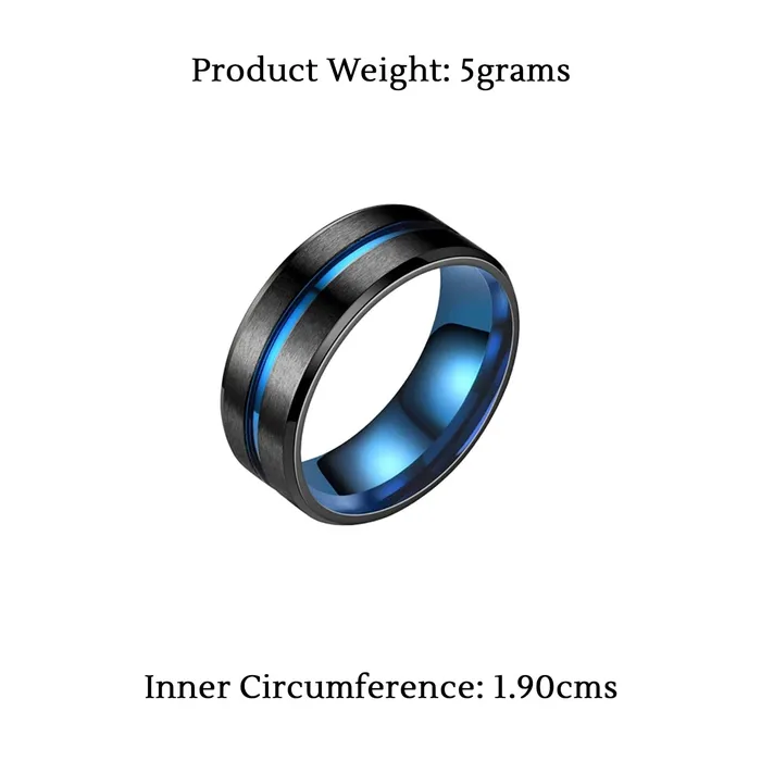 Earrings Yellow Chimes Yellow Chimes Rings for Men Stainless Steel Double Colored Metal Band Ring for Men and Boys