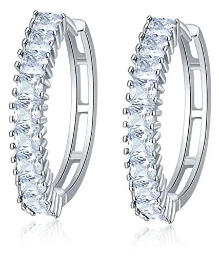 Earrings Yellow Chimes Yellow Chimes Splendid Collection A5 Grade Crystals Line Pink Clipon Hoops Earrings for Women Girls Earrings Yellow Chimes Yellow Chimes Splendid Collection A5 Grade Crystals Line Pink Clipon Hoops Earrings for Women Girls