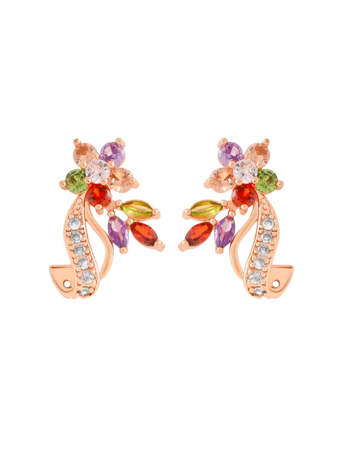 Earrings Yellow Chimes Yellow Chimes Stud Earrings for Women Florets Love Curvacious Swiss Cubic Zirconia 18K Rose Gold Plated ClipOn Earrings for Girls and Women Earrings Yellow Chimes Yellow Chimes Stud Earrings for Women Florets Love Curvacious Swiss Cubic Zirconia 18K Rose Gold Plated ClipOn Earrings for Girls and Women