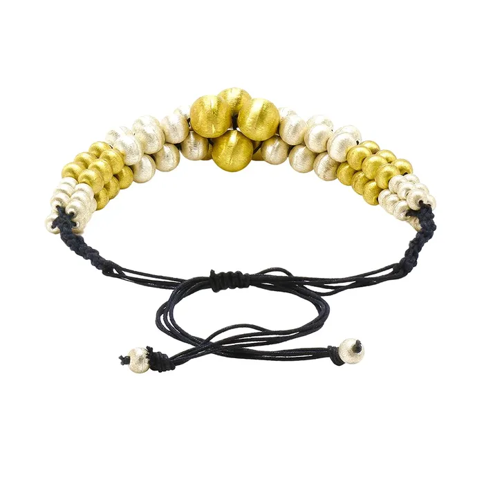 Earrings Yellow Chimes Yellow Chimes Traditional Gold and Silver Beads Design Hand Made Dori Thread Choker Necklace for Women and Girls