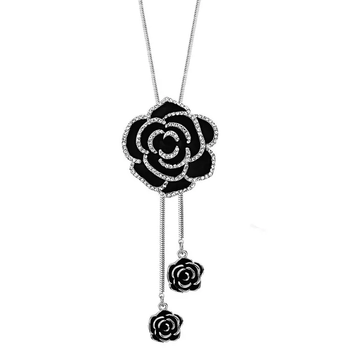 Earrings Yellow Chimes Yellow Chimes Western Stylish Rose Charm Long Chain Pendant Necklace for Women and Girls Earrings Yellow Chimes Yellow Chimes Western Stylish Rose Charm Long Chain Pendant Necklace for Women and Girls