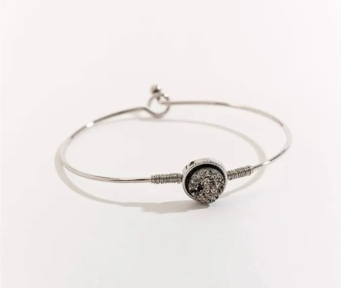 Edenborough Limited Bracelets Bracelet Druzy Wire Grey
