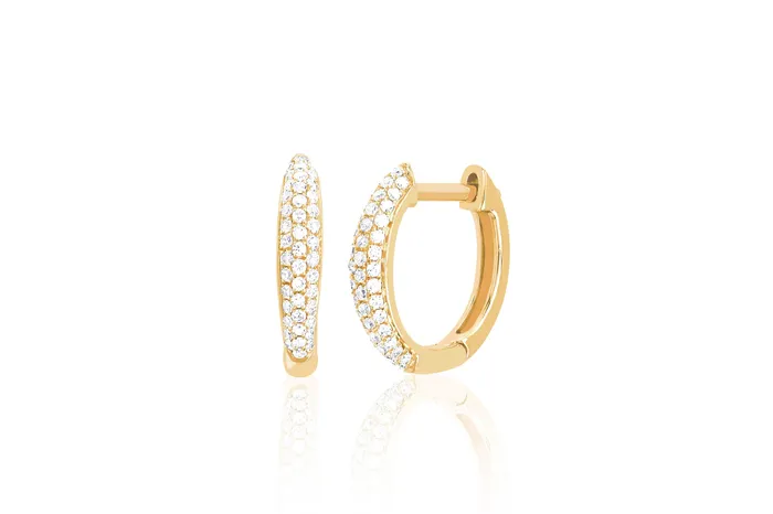 ef collection Earrings Diamond Dome Mini Huggie