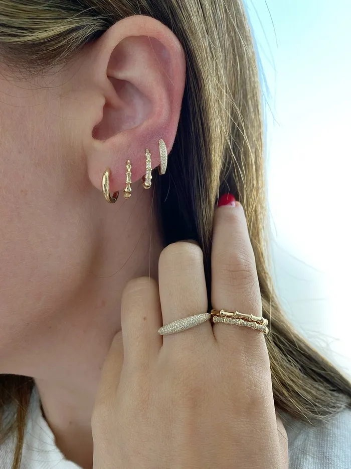 ef collection Earrings Diamond Dome Mini Huggie ef collection Earrings Diamond Dome Mini Huggie