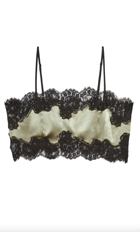 Fleur du Mal Earrings Silk Lace Bandeau Top