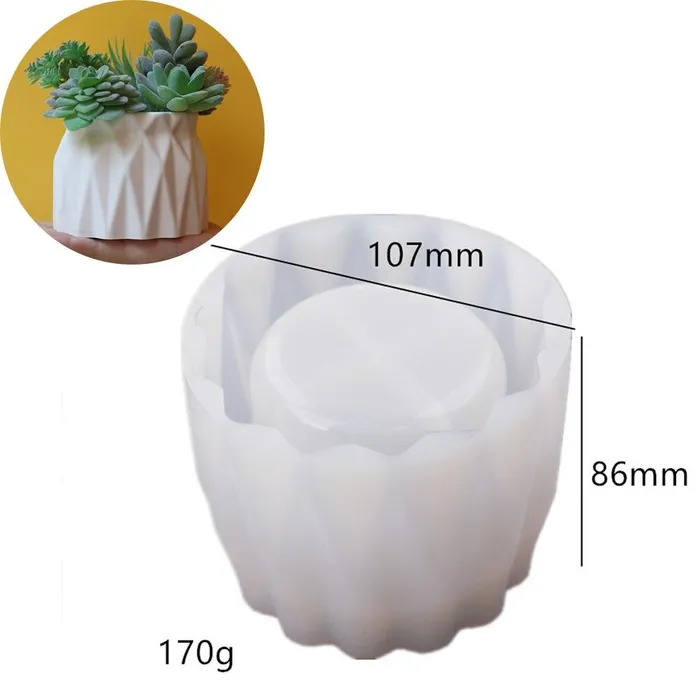 Flower Pot 3D Silicone Mold For Jesmonite Art Resinarthub Necklaces