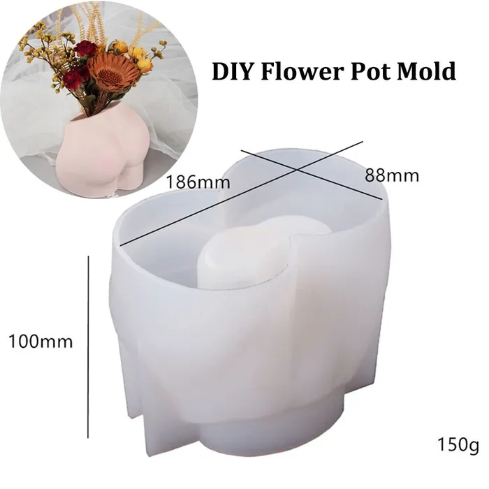 Flower Pot 3D Silicone Mold For Jesmonite Art Resinarthub Necklaces