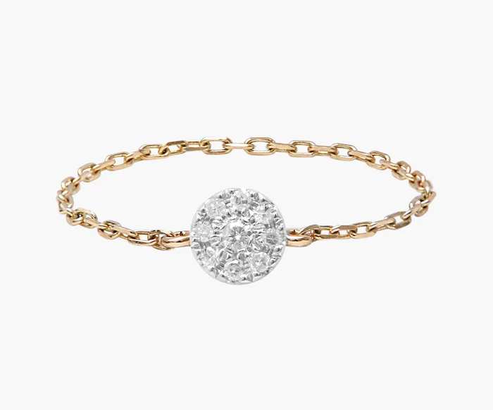 Gold and Diamond Target Chain Ring Djula Jewelry Rings