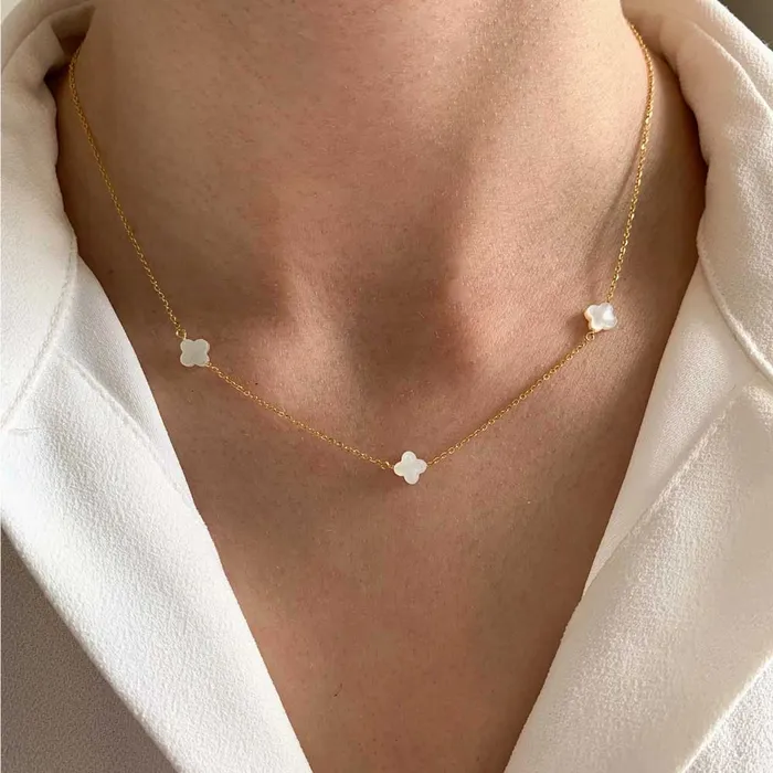 Halskette mit Kleeblatt aus Perlmutt Victoire Collection Victoire Collection Earrings