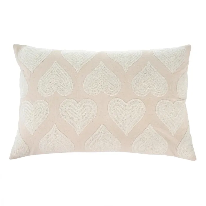 Heartbeat Pillow White Indaba Rings