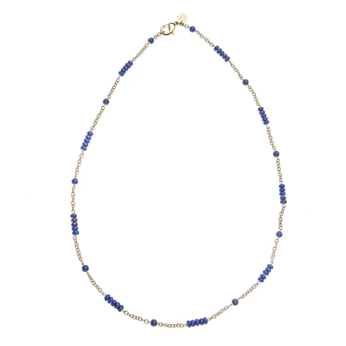 Jane Win Necklaces Jewel Box Carved Lapis Station Necklace