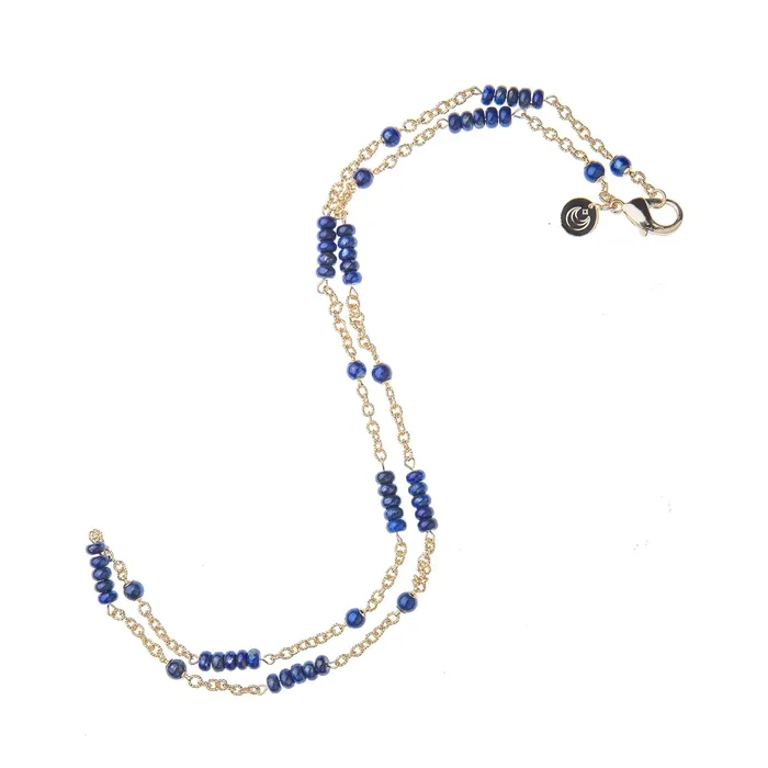 Jane Win Necklaces Jewel Box Carved Lapis Station Necklace