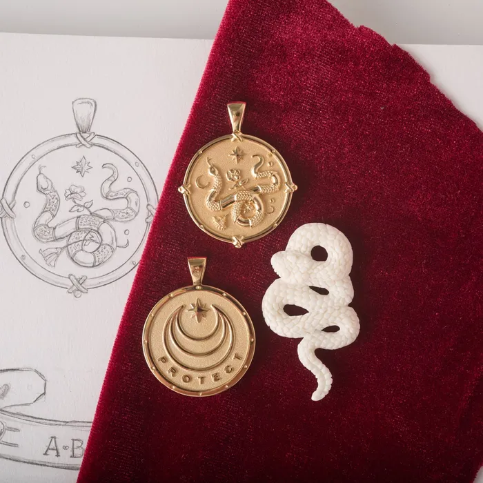 Jane Win PROTECT Year of the Snake Pendant Coin Necklaces