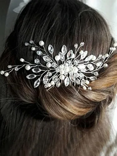 Kairangi Bridal Hair Vine for Women and Girls Bridal Hair Accessories for Wedding Comb Pin for Women Headband Hair Accessories Wedding Jewellery for Women Head band for Girls Design 1 Yellow Chimes Rings Kairangi Bridal Hair Vine for Women and Girls Bridal Hair Accessories for Wedding Comb Pin for Women Headband Hair Accessories Wedding Jewellery for Women Head band for Girls Design 1 Yellow Chimes Rings