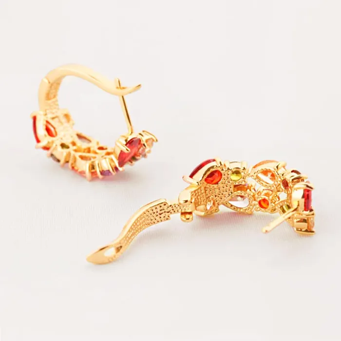 Kairangi Clip on Earrings for Women Multicolors Flowerets Vine Swiss CZ 18K Gold Plated Crystal Clip On Earrings for Women and Girls Kairangi Necklaces