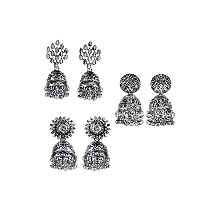 Kairangi Earrings for Women and Girls Traditional Silver Oxidised Jhumka German Silver Earring Set Leaf Shaped Jhumki Earrings Combo Birthday Gift For Girls and Women Anniversary Gift for Wife Kairangi Rings Kairangi Earrings for Women and Girls Traditional Silver Oxidised Jhumka German Silver Earring Set Leaf Shaped Jhumki Earrings Combo Birthday Gift For Girls and Women Anniversary Gift for Wife Kairangi Rings