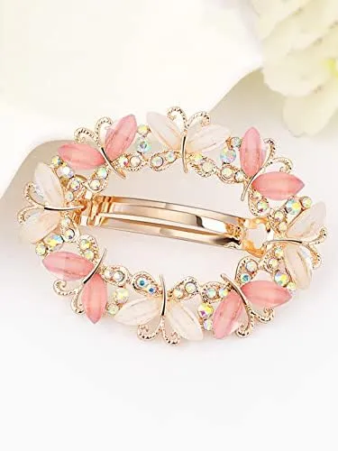 Kairangi Hair Clips for Women Girls Barrette Hair Clips for Women Butterfly Clips for Women Multicolor Crystal French Barrette Hair Clips for Women and Girls Gift For Women Girls Yellow Chimes Necklaces
