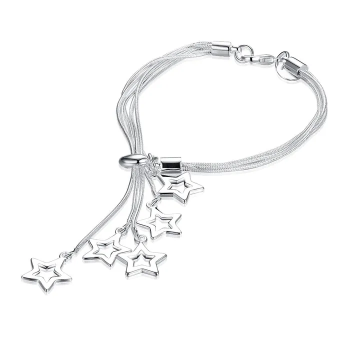 Kairangi Kairangi Bracelet for Women and Girls Silver Toned Star Shaped Charm Bracelet for Girls Birthday Gift for Girls and Women Anniversary Gift for Wife Earrings