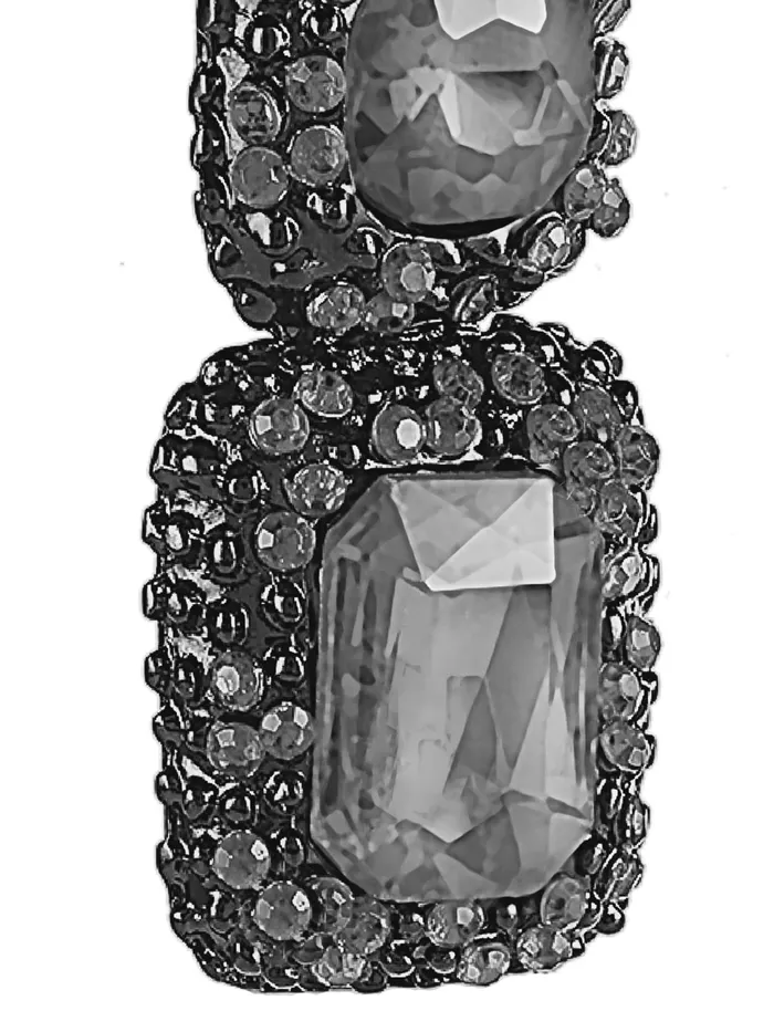 Kairangi Necklaces Kairangi Crystal Drop Earrings for Women Black Crystal Earrings Square Shaped Drop Earrings for Women and Girls