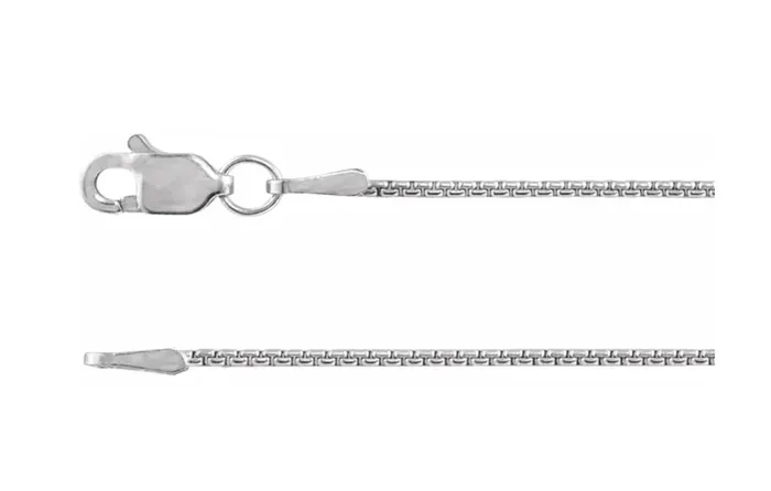 Kamoka Pearl Rings Sterling Silver 1 mm Rounded Box Chain