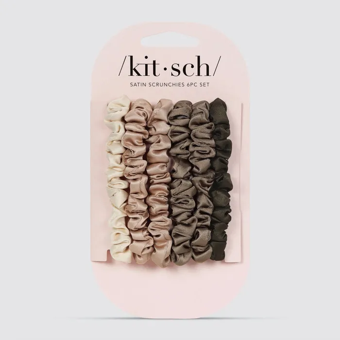 KITSCH Earrings Satin Scrunchies ultrazierlich 6 Stck Eukalyptus KITSCH