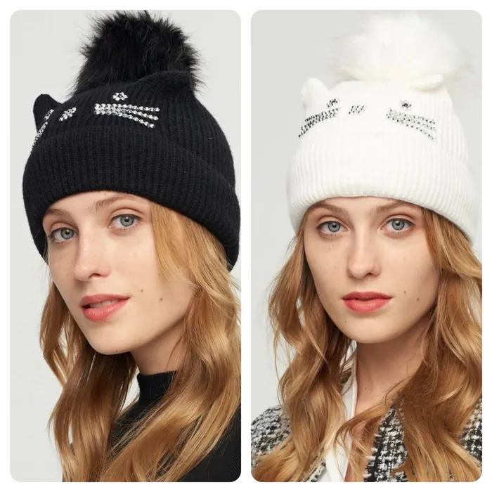 Kitten Pom Pom Toque Candlewick Gift Shop Earrings