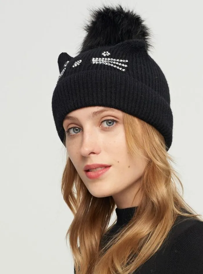 Kitten Pom Pom Toque Candlewick Gift Shop Earrings